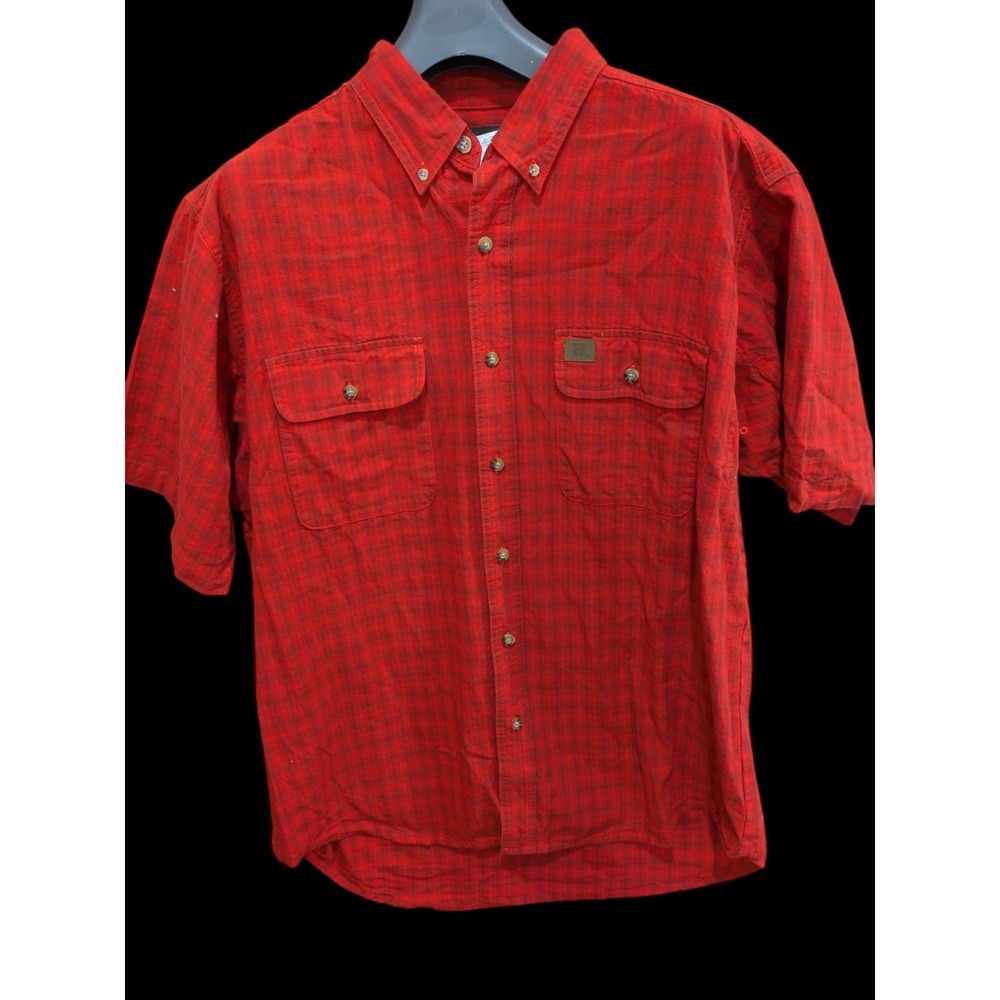 Wrangler Riggs Shirt Men's XL Workwear Plaid‎ Red Button Up